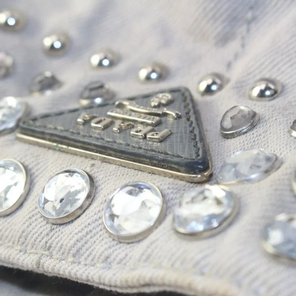 Prada Grey Jeweled Crystal 2way Tote 2PR1129K